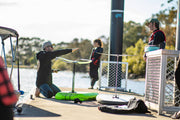 Instructor setting up the foil