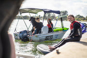 View of the boat before the foil lesson