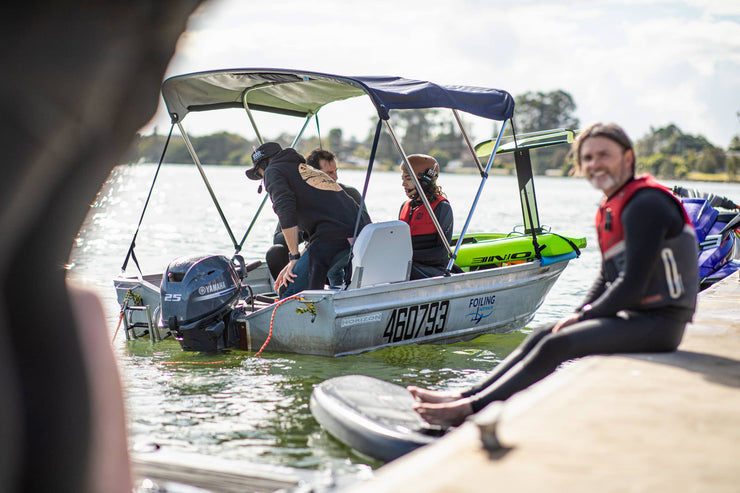 View of the boat before the foil lesson