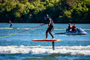 Group foil lesson on flat water